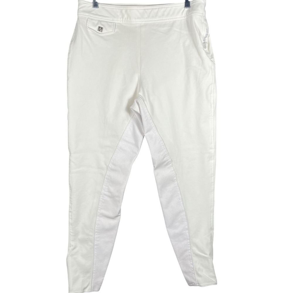 Romfh Full Seat Equestrian Breeches Women 34 White Side Zip Riding Pants